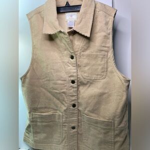 Vintage Corduroy Susan Bristol Sleeveless Tan Vest